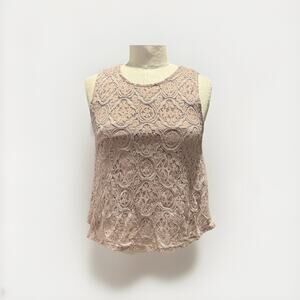 Altar'd State Lace Sleeveless Boho Top, Antique Rose Color Womens Size Small